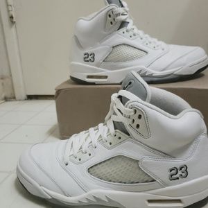 Jordan 5 white metallic silver